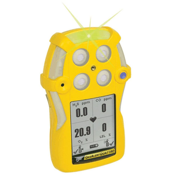 Picture of BW QT-XWHM-R-Y-UK Gas Alert Quattro Multi Gas Personal Detector