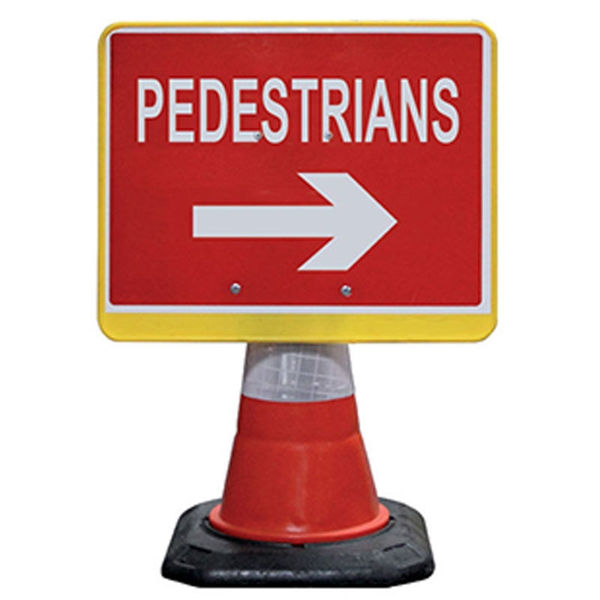 Picture of 5 x Portacone™ Sign Black Pedestrian Right