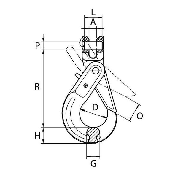 Picture of GT Lifting G10CSLH6 GT Grade 10 Clevis Self Locking Hook