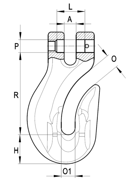 Picture of GT Lifting G10CGH6 GT Grade 10 Clevis Grab Shortening Hook