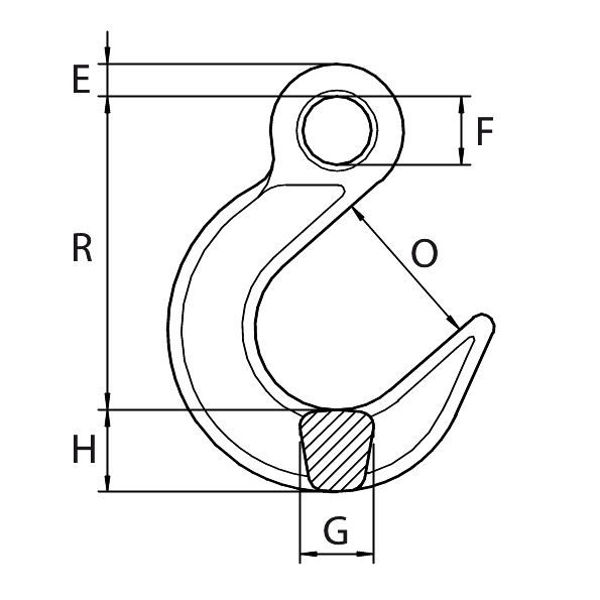 Picture of GT Lifting G10EFH8 Grade 10 Eye Type Foundry Hook