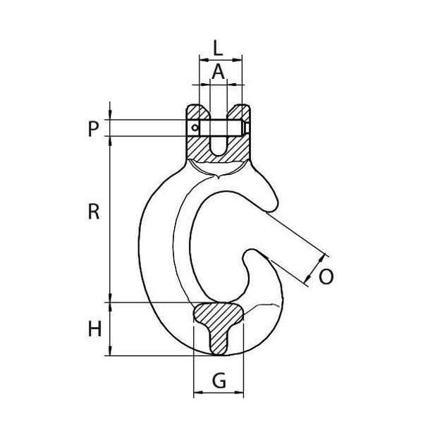 Picture of GT Lifting G10CCH8 Grade 10 Clevis C Hook