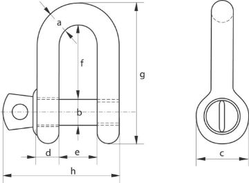 Picture of GT Lifting GPSCD.33 Green Pin Standard Dee Shackles with Screw Collar Pin