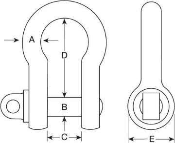 Picture of GT Lifting BPSCB.33 GT Blue Pin Standard Bow Shackles with Screw Pin