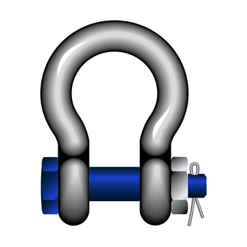 Picture of GT Lifting BPSAB.5 GT Blue Pin Standard Bow Shackles With Safety Nut And Bolt Pin