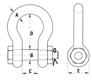 Picture of GT Lifting BPSAB.5 GT Blue Pin Standard Bow Shackles With Safety Nut And Bolt Pin