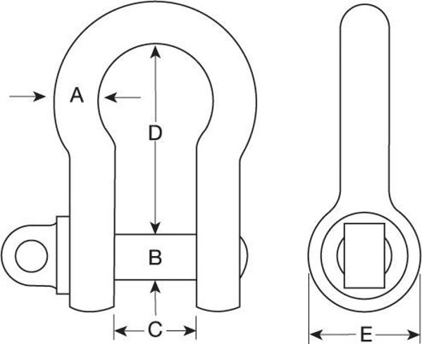 Picture of GT Lifting HTLBG.45 Large Bow Shackles C/W Type A Screw Collar Pin