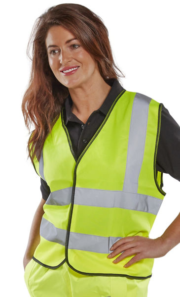 Picture of Bclick WCENGSH BSEEN Hi Visibility Short Length Waistcoat