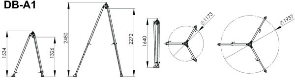Picture of Ikar DB-A1 Rescue Tripod with Adjustable Square Section Legs