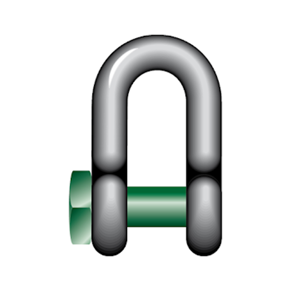 Picture of GTLifting GPSQD Green Pin Galvanised Square Head Dee Shackles