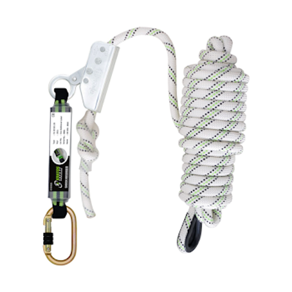 Picture of Guide type Fall Arrester Attached to 12mm Kernmantle Rope With Shock Absorber