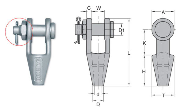 William Hackett Forged Open Spelter Wire Rope Socket