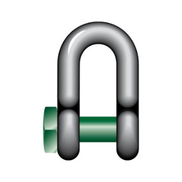 Green Pin Galvanised Square Head Dee Shackles