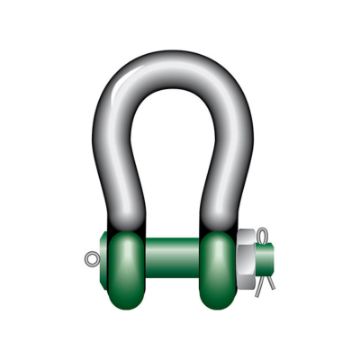 Green Pin Heavy Duty Polar Bow Shackles with Safety Nut and Bolt Pin