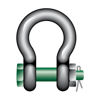 Green Pin Standard Bow Shackles with Safety Nut and Bolt Pin