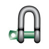 Green Pin Standard Dee Shackles with Screw Collar Pin