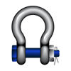 GT Blue Pin Standard Bow Shackles With Safety Nut And Bolt Pin