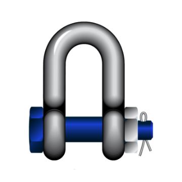 GT Blue Pin Standard Dee Shackles With Safety Nut And Bolt Pin