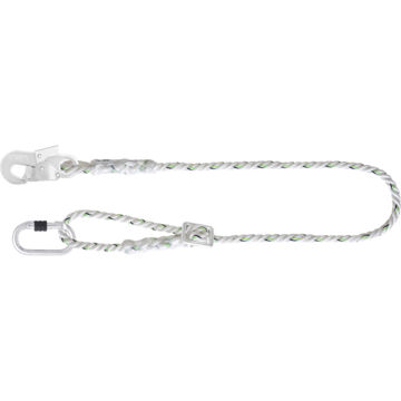 Picture of Kratos FA 40 900 20 2m Work Positioning Twisted Rope Lanyard W/ Ring Adjuster