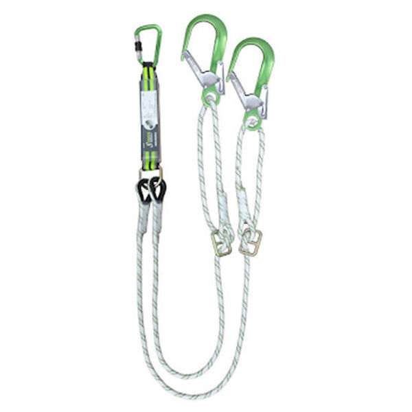 Picture of Kratos FA 30 614 20 2.0m Forked Energy Absorbing Kernmantle Rope Lanyard W/ Ring Adjuster