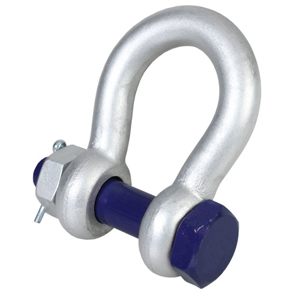 GT Blue Pin Standard Bow Shackles With Safety Nut And Bolt Pin	