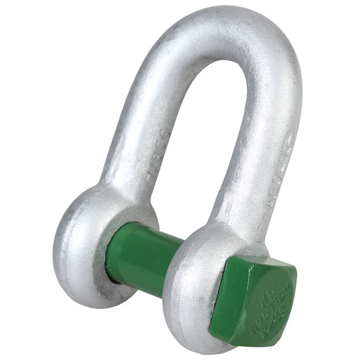 Green Pin Galvanised Square Head Dee Shackles	