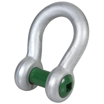 Green Pin Square Sunken Hole Bow Shackle	