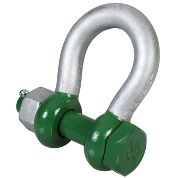 Green Pin Polar Bow Shackles with Safety Nut and Bolt Pin	