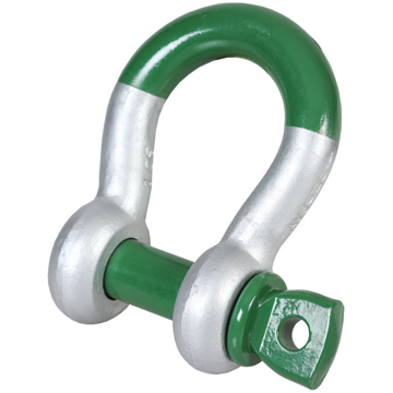 Green Pin Super Bow Shackles with Screw Collar Pin	