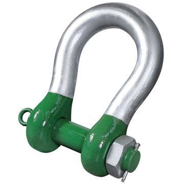 Green Pin Heavy Duty Polar Bow Shackles with Safety Nut and Bolt Pin	