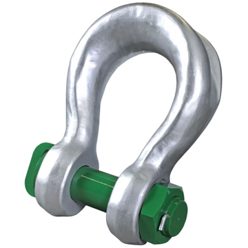Green Pin Sling Shackles Bow Type with Safety Nut and Bolt Pin	