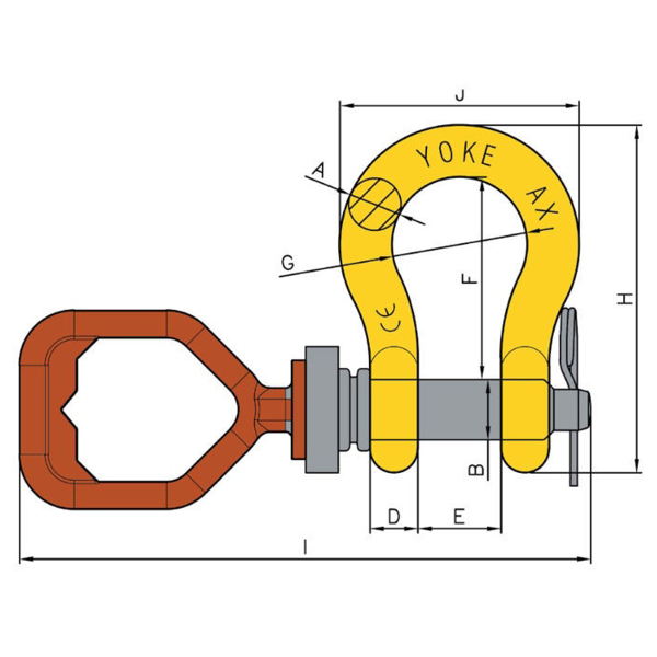 William Hackett ROV Anchor Shackle - D-Handle	