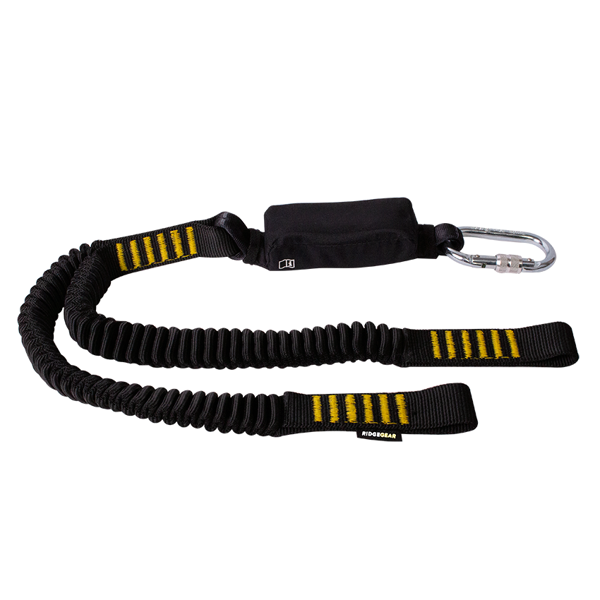 RidgeGear RGL9 Twin Leg Elasticated Webbing Lanyard & Shock Absorber