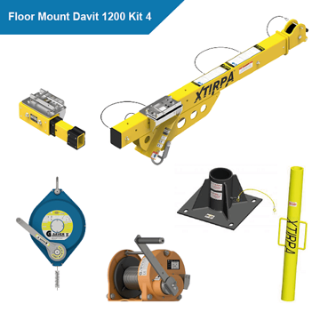 Xtirpa Floor Mount Davit 1200 Kit 4