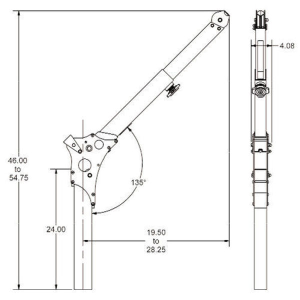 Abtech 30104 Small Upper Davit Arm