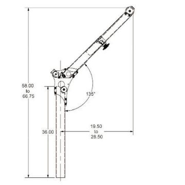 Abtech 30105 Large Upper Davit Arm