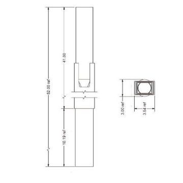 Abtech 30109 Large Lower Davit Mast