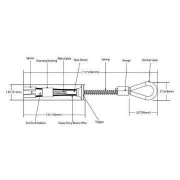 Abtech CT102 Removable Anchor 20mm Drilled Hole