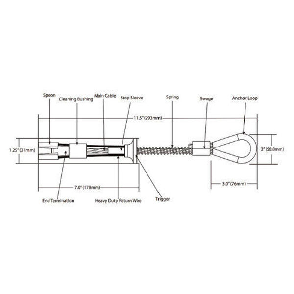 Abtech CT102 Removable Anchor 20mm Drilled Hole