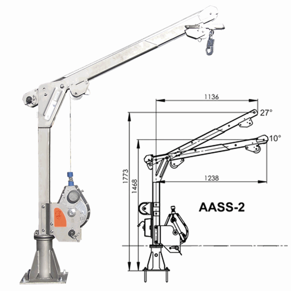 IKAR Davit Arm - Type ASS-2, with ground sleeve