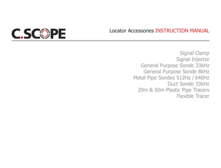 C.Scope ACCESSORIES OPERATING INSTRUCTION MANUAL