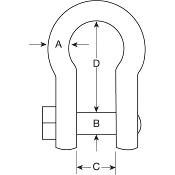 Picture of Commercial Self Colour Square Head Bow Shackle