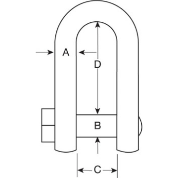 Picture of Commercial Self Colour Square Head Dee Shackle