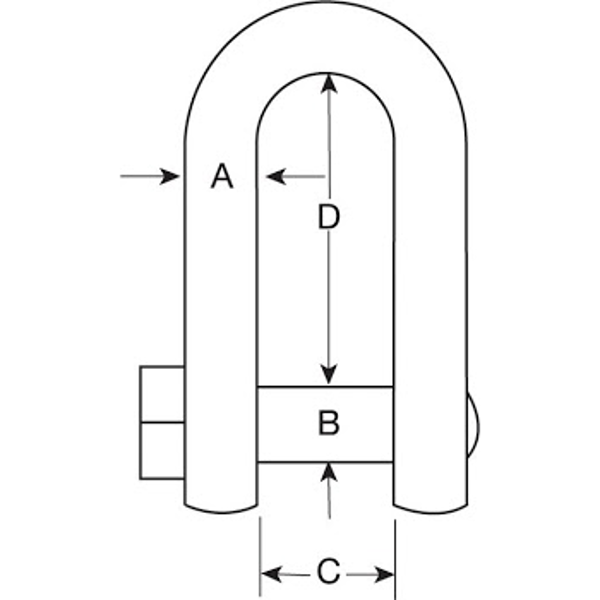 Picture of Commercial Self Colour Square Head Dee Shackle