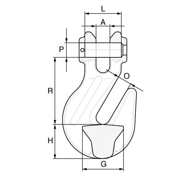 Picture of GT Lifting G8CGH8 Grade 8 Clevis Grab Hooks