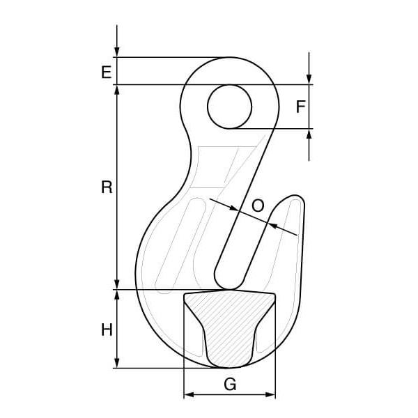 Picture of GT Lifting G8EGH8 Grade 8 Eye Type Grab Hooks