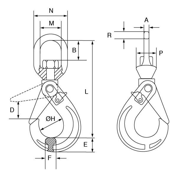 Picture of GT Lifting Grade 8 Swivel G8SSLH Self Locking Hooks