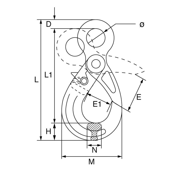 Picture of GT Lifting  G80ESLH Cobra Grade 80 Eye Type Self Locking Hook