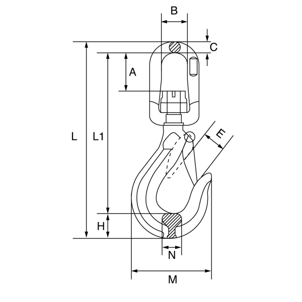 Picture of GTLifting G80SSH Cobra Swivel Sling Hook with Safety Catch