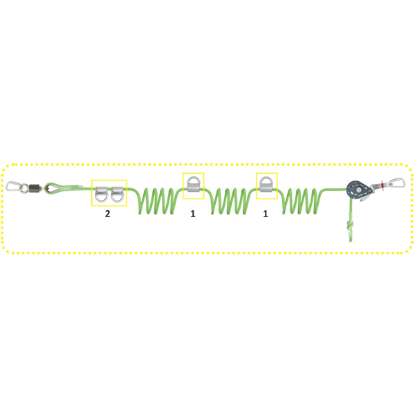 Kratos FA 60 007 04 Horizontal Temporary Lifeline with Crossover Shuttle